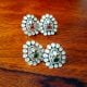 Handmade Brass Metal Jewellery Green Kundan Stud Earrings